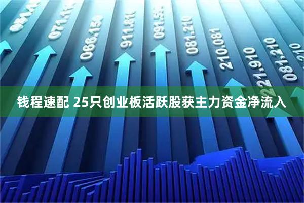 钱程速配 25只创业板活跃股获主力资金净流入