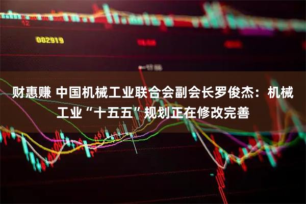 财惠赚 中国机械工业联合会副会长罗俊杰:机械工业“十五五”规划正在修改完善