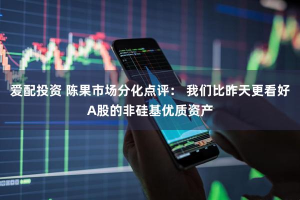爱配投资 陈果市场分化点评： 我们比昨天更看好A股的非硅基优质资产