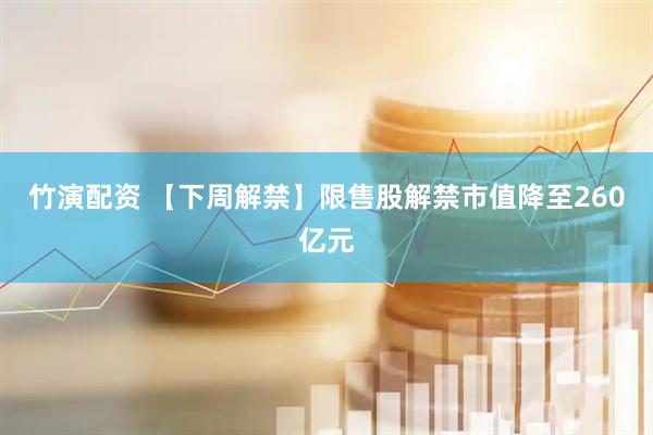 竹演配资 【下周解禁】限售股解禁市值降至260亿元
