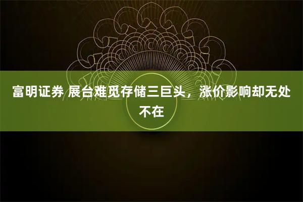 富明证券 展台难觅存储三巨头，涨价影响却无处不在